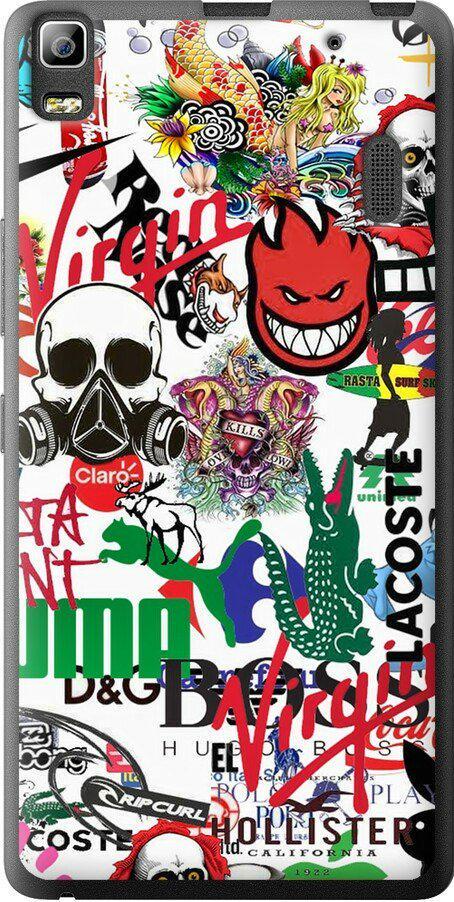 Чехол на Lenovo A7000 Many different logos (4022t-120-42517)