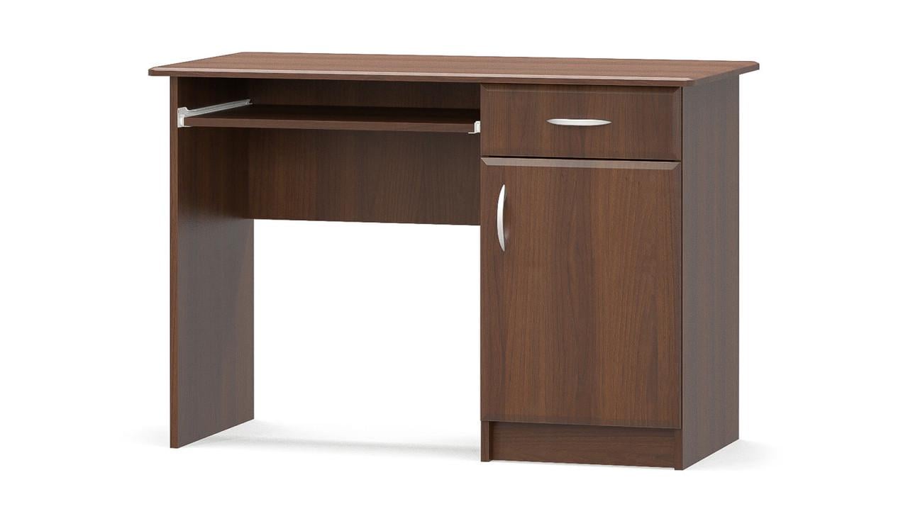 Письмовий стіл Мебель Сервіс прямий однотумбовий з полицями 110х75 см Горіх (stil_3_tumba1_MDF_MS)
