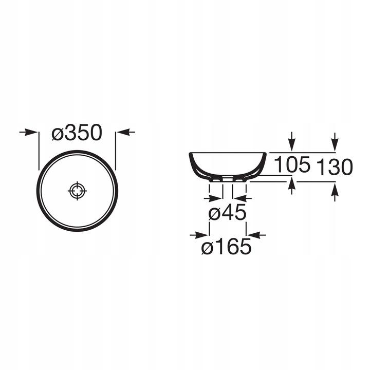 Умывальник накладной ROCA Optica A327C12000 350x350x130 мм Белый (224238) - фото 6