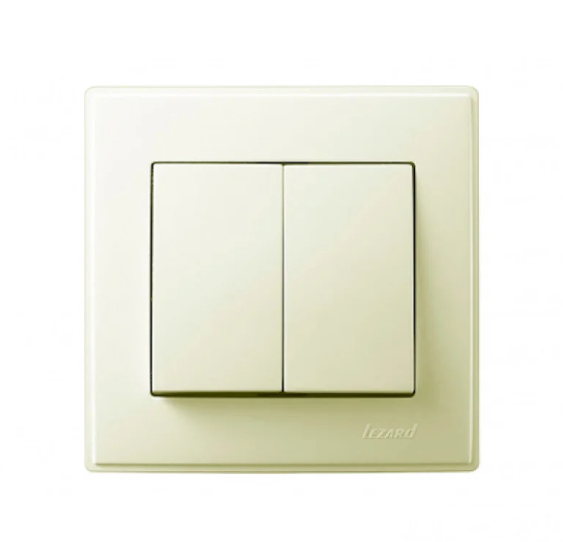 Выключатель двухклавишный Lezard Lesya Кремовый (26397026)
