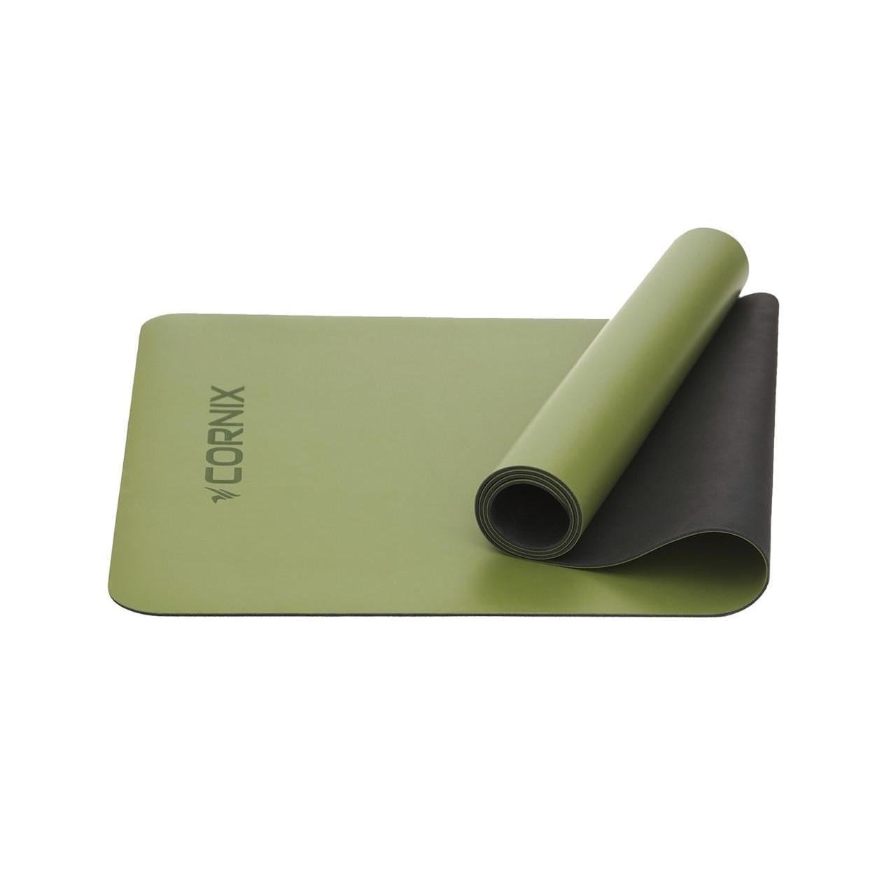 Килимок спортивний Cornix XR-0321 PU для йоги та фітнесу 183x68x0,4 см Green (2735132334)