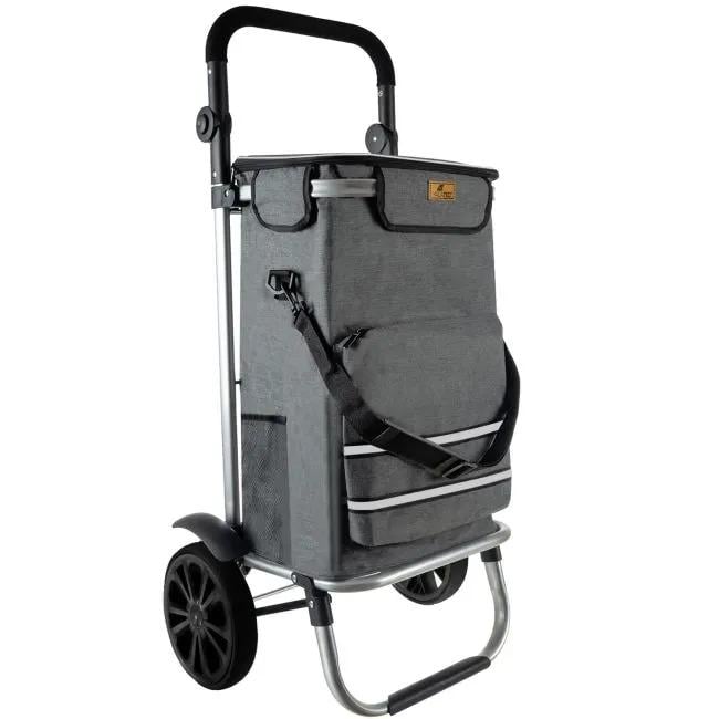 Коляска-сумка складная Malatec 23187 40 л до 30 кг на колесах 20,5 см с термокарманом (35006)