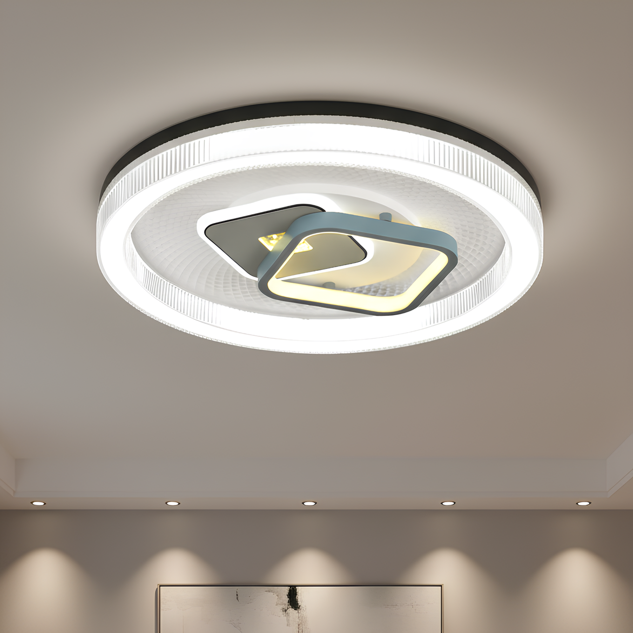 Люстра світлодіодна Valeso 105W в сучасному стилі 2700-6500K акрилова Білий/Чорний (2H-005)