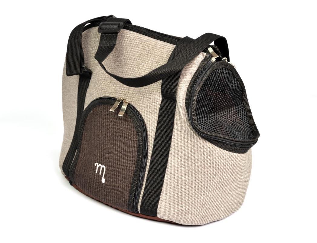 Сумка-переноска Zoobaza 303932 22х32х27 см Бежевий/Коричневий