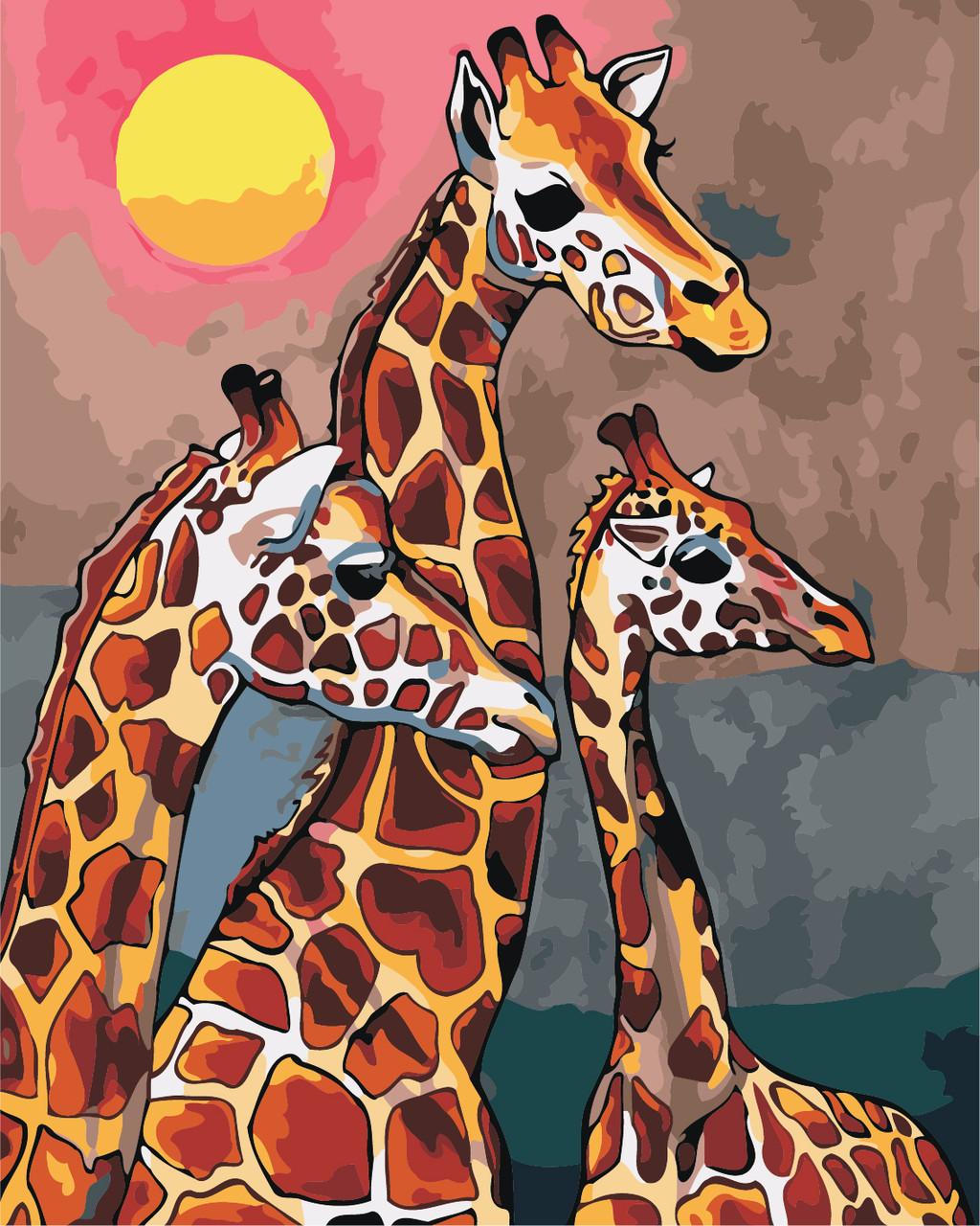 Картина по номерам Art Story Семья жирафов 40x50 см (AS0869)