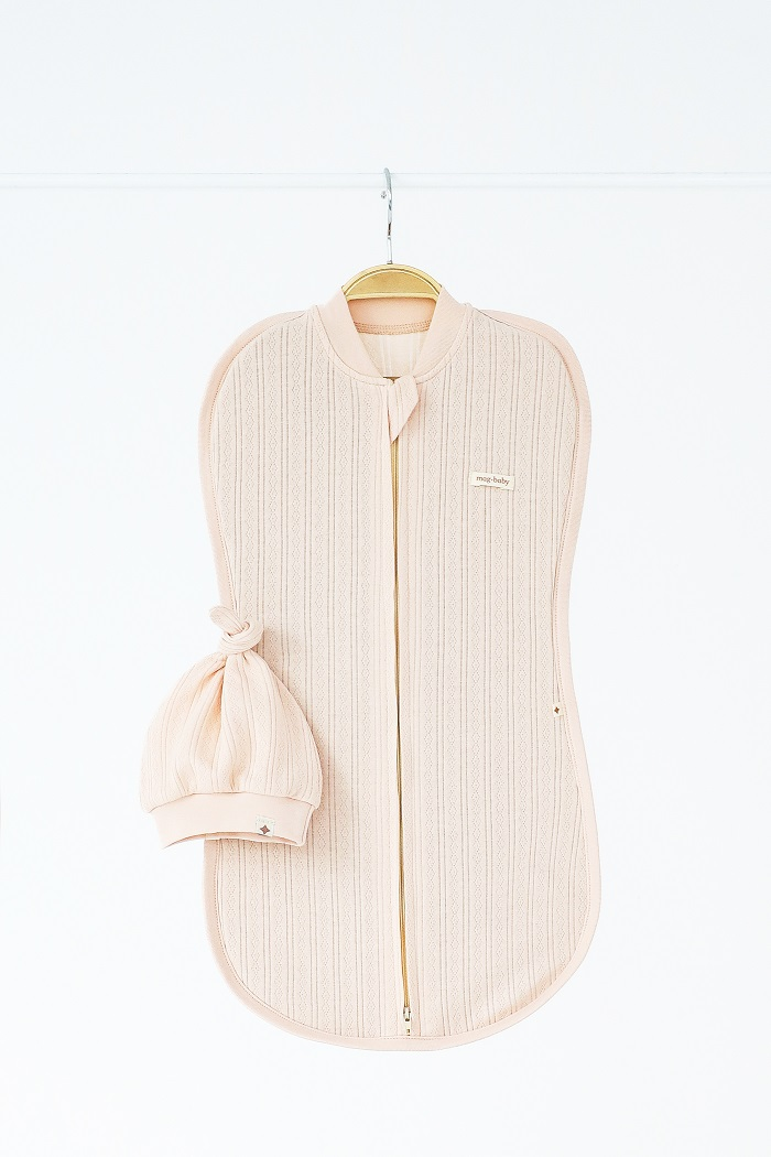 Пелюшка-кокон з шапочкою дитяча на блискавці Trudy 3-6 міс. Світло-рожевий (MG220)