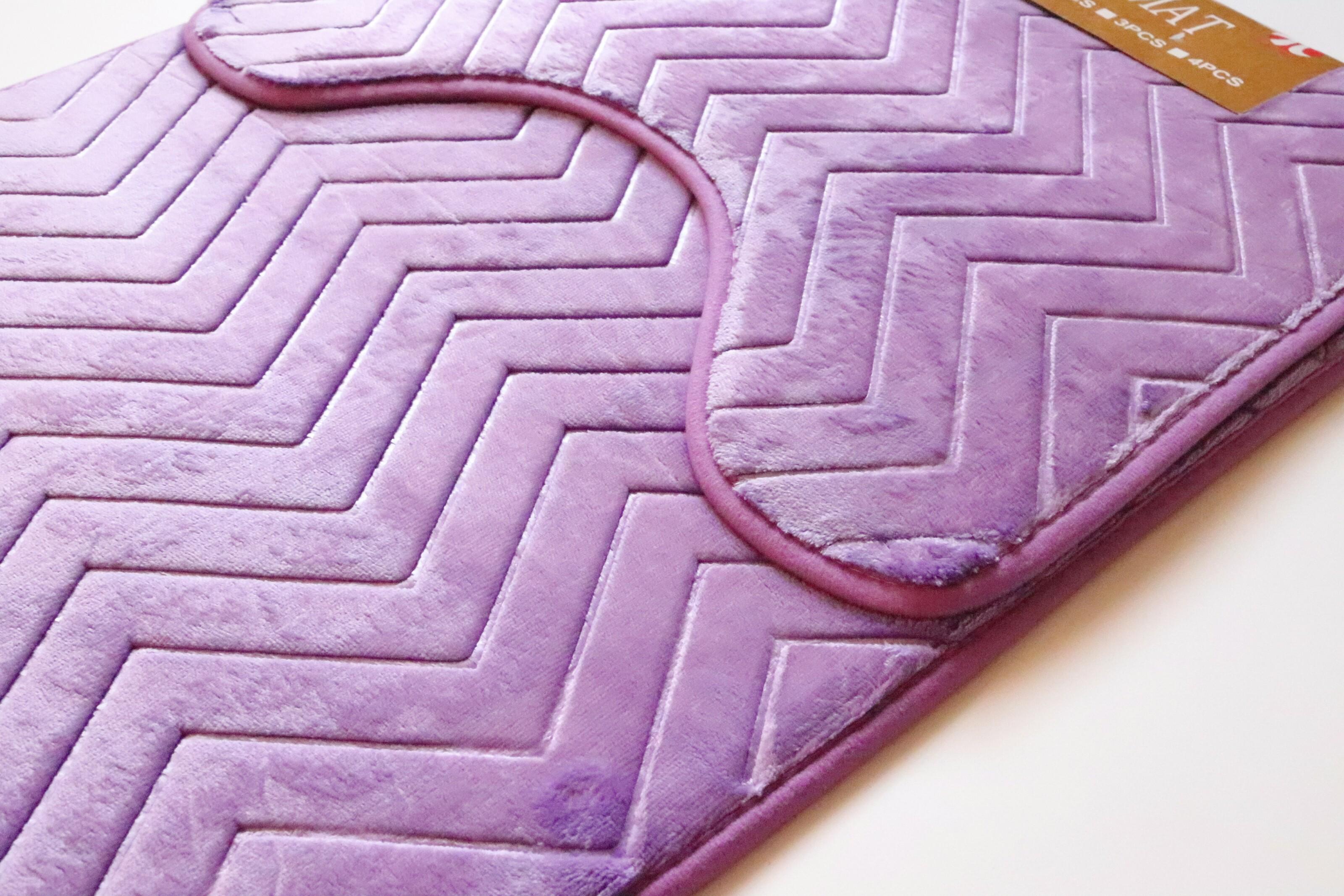 Набор ковриков для ванной и туалета из микрофибры 80x50/40x50 см (3843 violet) - фото 2 Набор ковриков для ванной и туалета из микрофибры 80x50/40x50 см (3843 violet) - фото 2