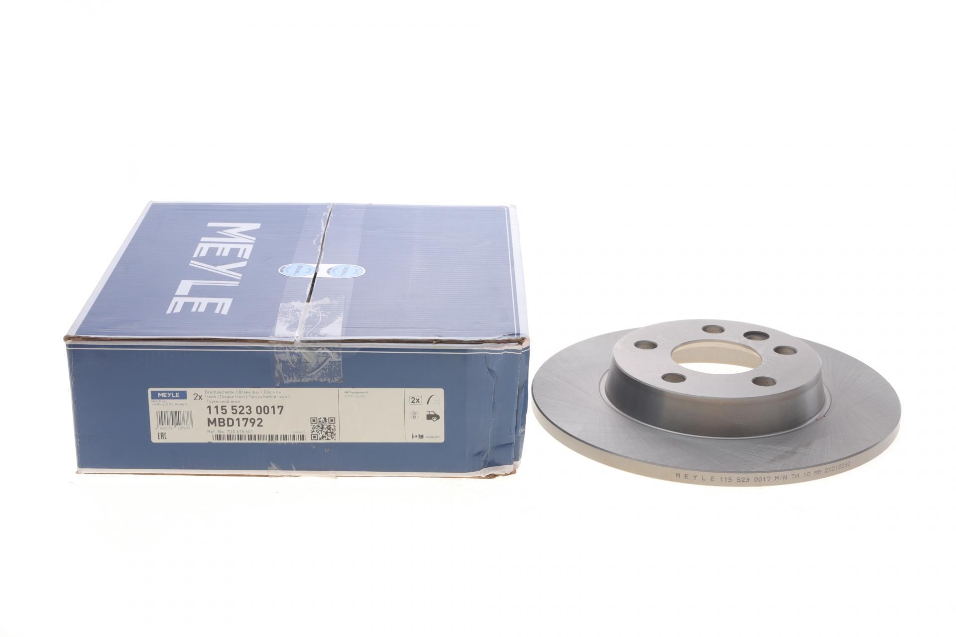 Диск тормозной задний Meyle VW T4 91-03 280x12 мм (115 523 0017 MEYLE)