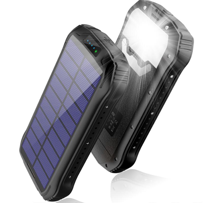 Повербанк Solar XN-i26W 26800 mAh бездротова зарядка/сонячна панель/ліхтар (9333053) - фото 2