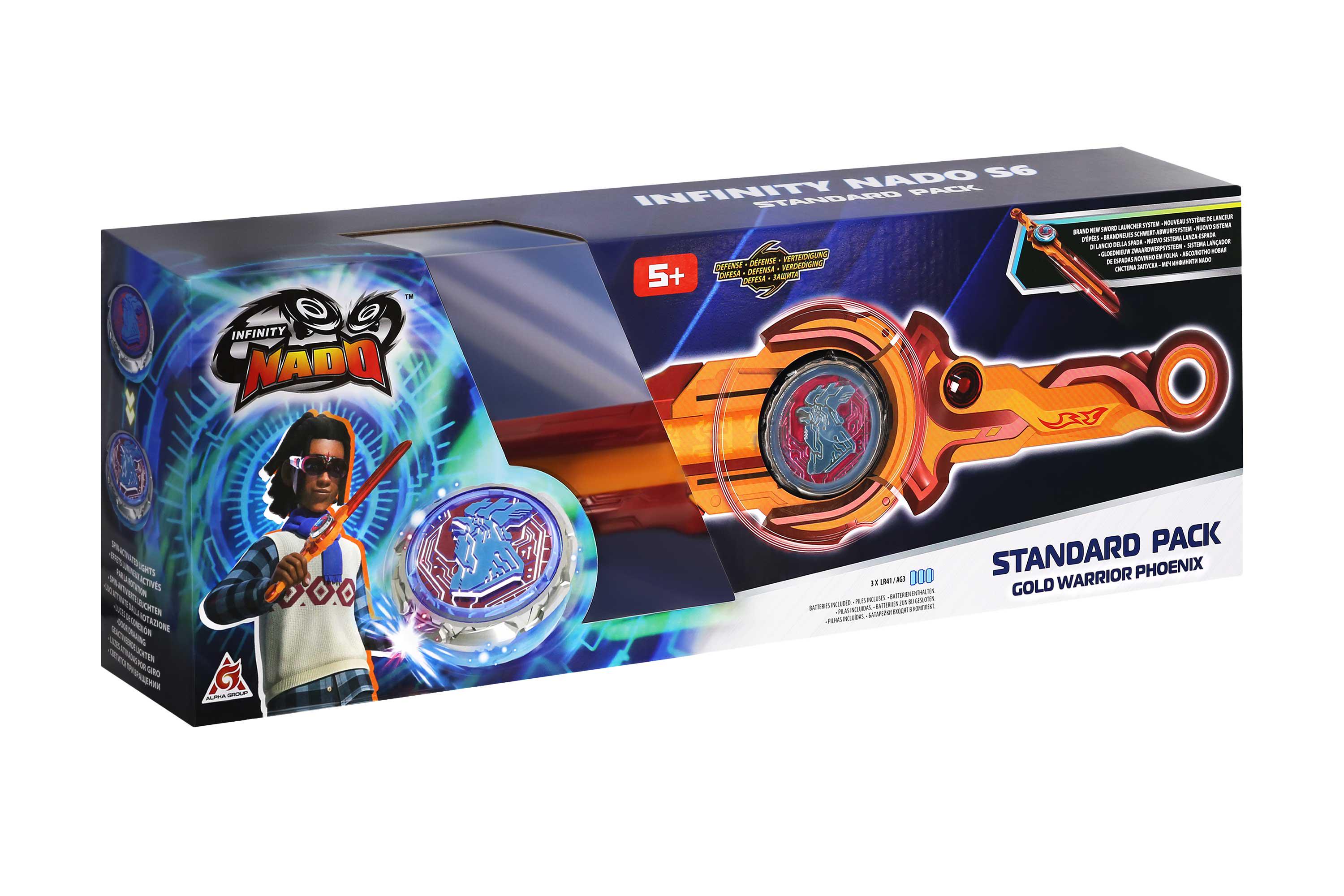 Волчок Infinity Nado VI Standard Pack Золотой Воин Феникс с LED подсветкой (EU654123) - фото 8