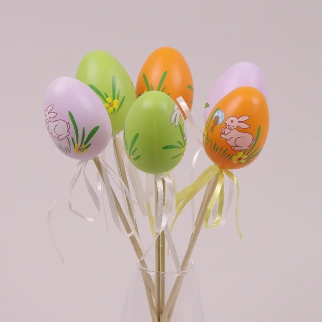 Декорация пасхальная на пике Flora Писанка микс 6 шт. (44084) Декорация пасхальная на пике Flora Писанка микс 6 шт. (44084)