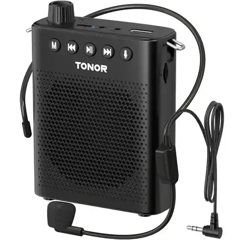 Усилитель голоса портативный TONOR K10 с гарнитурой FM-радио и MP3 проигрывателем Усилитель голоса портативный TONOR K10 с гарнитурой FM-радио и MP3 проигрывателем