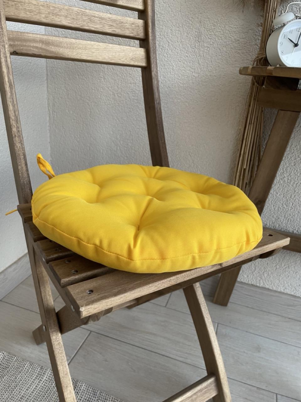 Подушка на стул с завязками круглая Color 40х40х5 см Желтый - фото 8 Подушка на стул с завязками круглая Color 40х40х5 см Желтый - фото 8