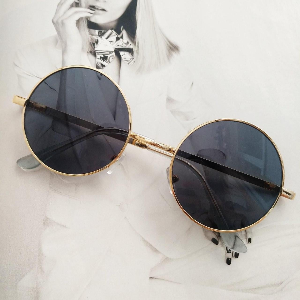 Очки круглые с цветной линзой Серый