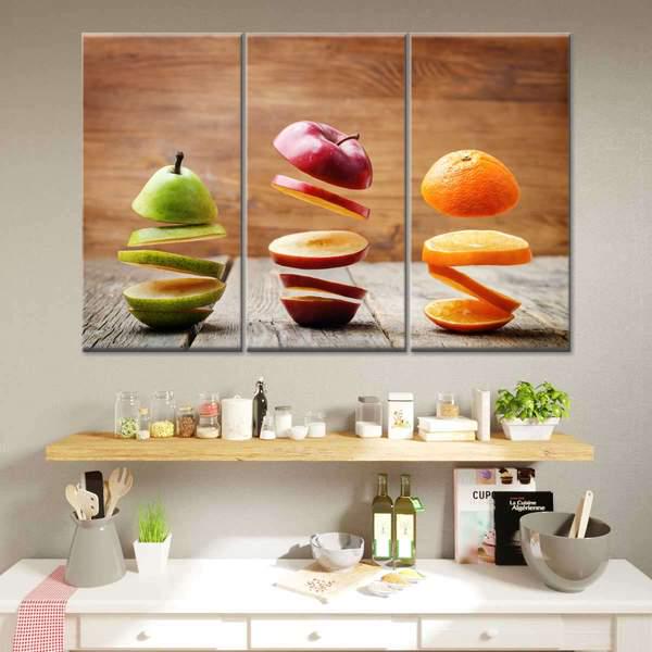 Модульная картина KIL Art Фруктовый взрыв из трех частей 128x81 см (M3_L_77)