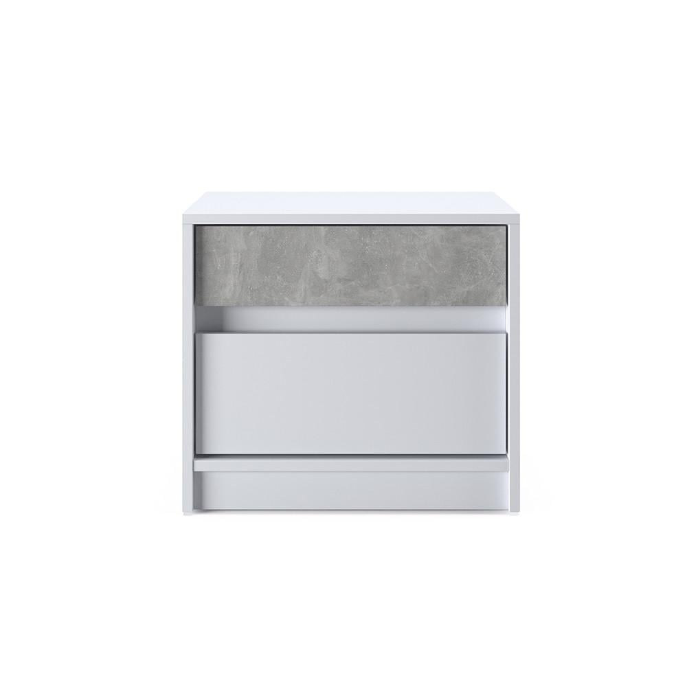 Тумба прикроватная Эверест Стайл-500 50,2х39х44,2 см Нимфея Альба/Бетон (DTM-071154)