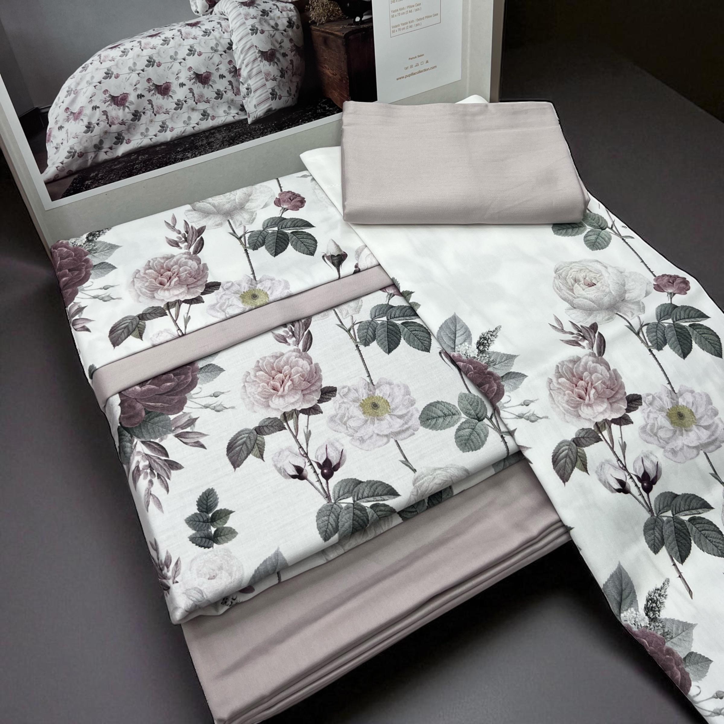 Постільна білизна Pupilla Троянди на білому фоні євро сатин 4 наволочки 50х70 см (2630755288)
