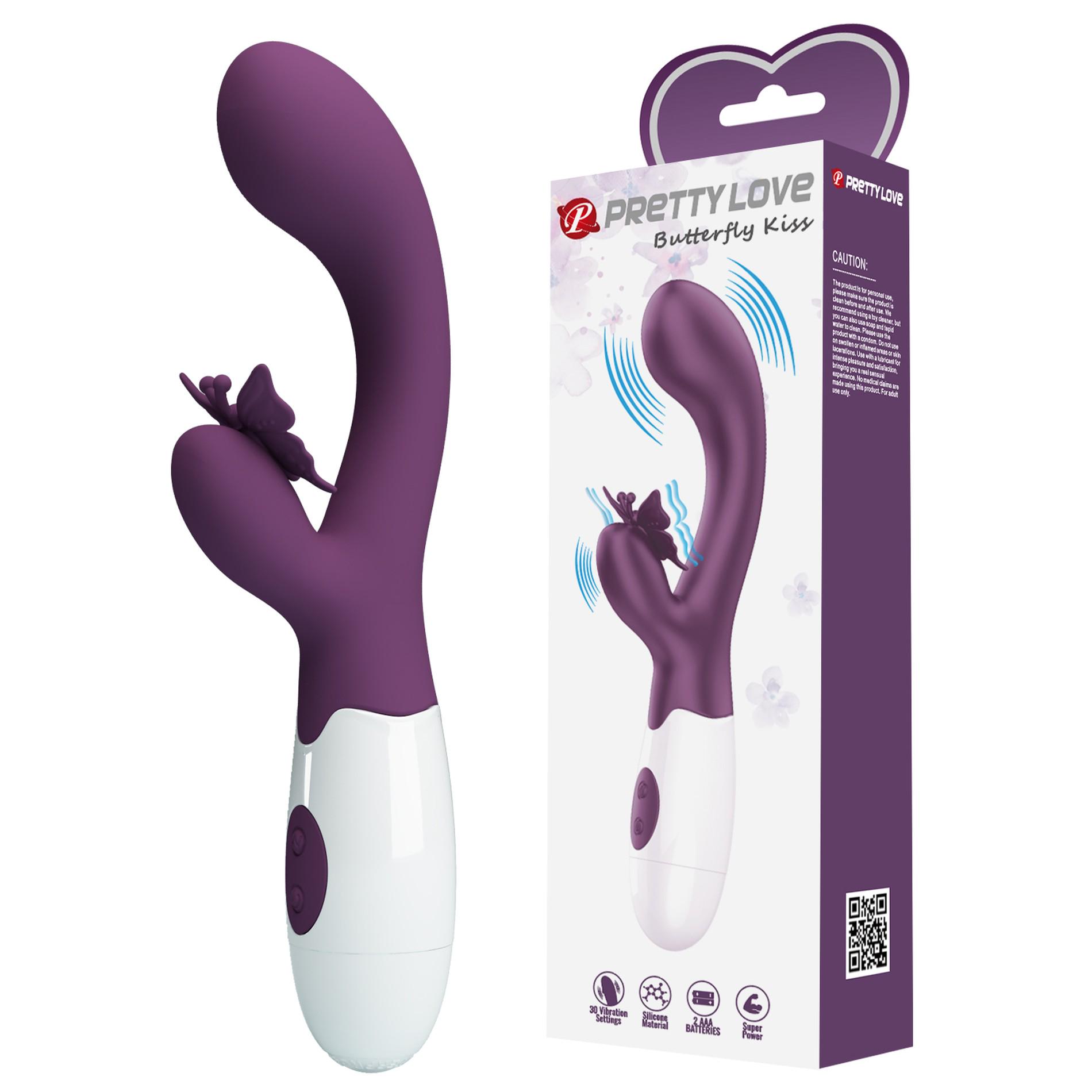 Вибратор-кролик для точки G Pretty Love Butterfly Kiss мультискоростной 19,9х3,1 см (BI-014927-A2)