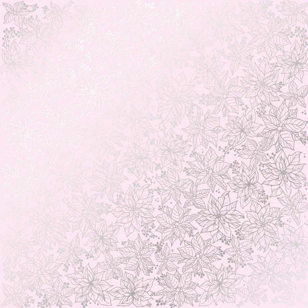 Лист бумаги односторонний Golden Poinsettia с фольгированием 30,5х30,5 см Light Pink