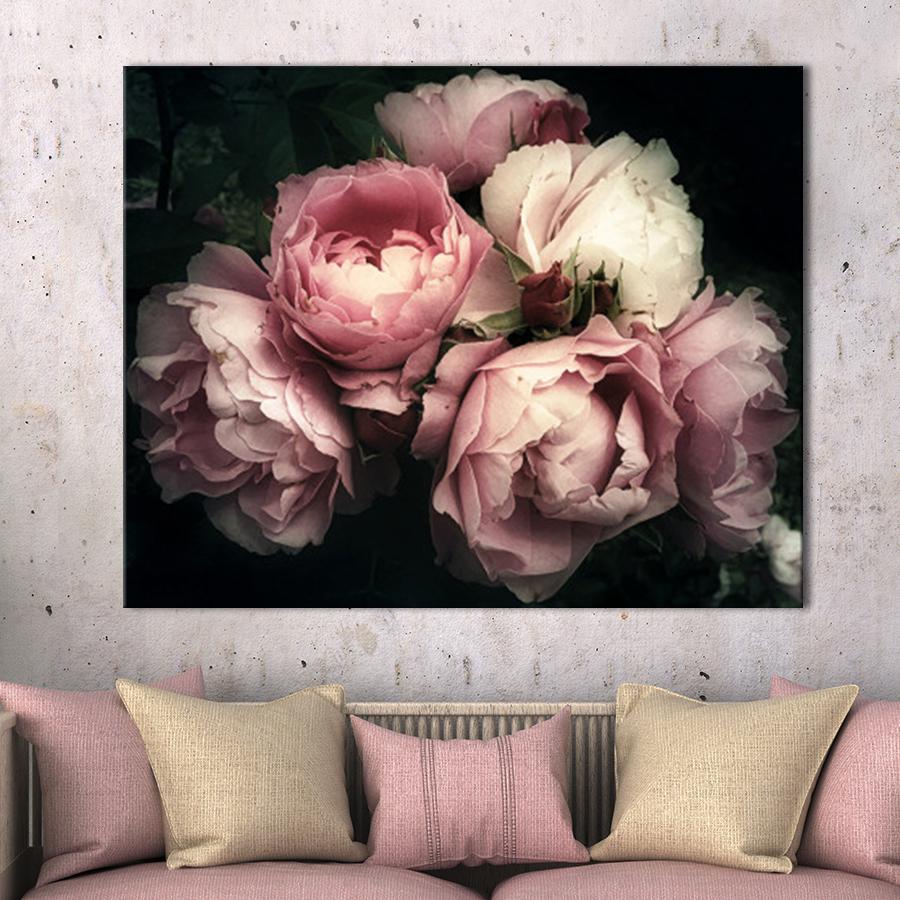 Картина для интерьера Букет пион 80x60 см (P0491)