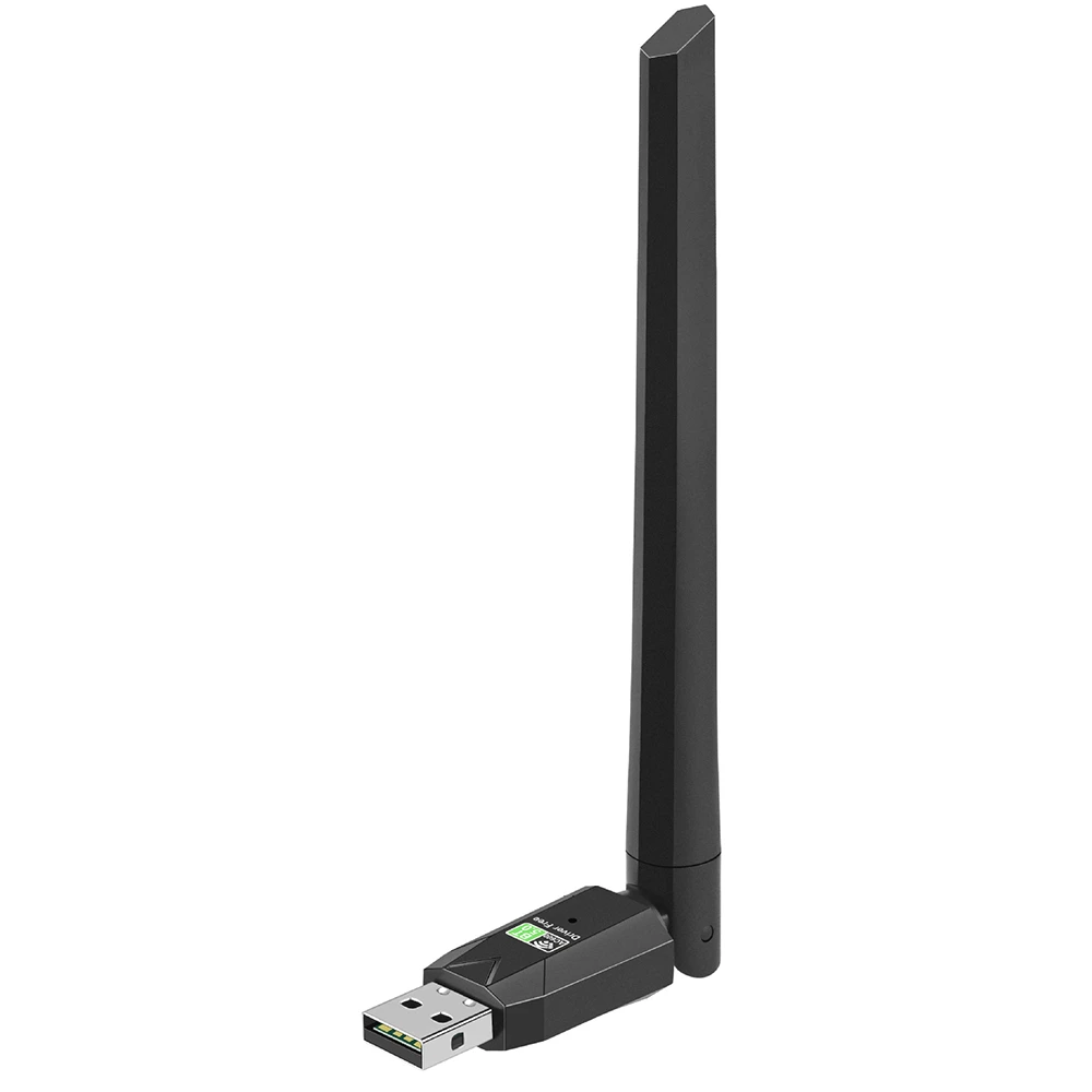 Адаптер с антенной Wi-Fi/Bluetooth U&P WB802 650Mbps BT5.0 Black (SHT-WB802-BK)