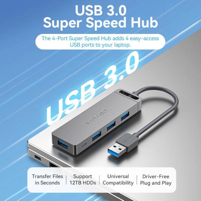 USB-хаб Vention 4-Port USB 3.0 Hub With Power Supply 0.15M Black (CHLBB) - фото 3 USB-хаб Vention 4-Port USB 3.0 Hub With Power Supply 0.15M Black (CHLBB) - фото 3
