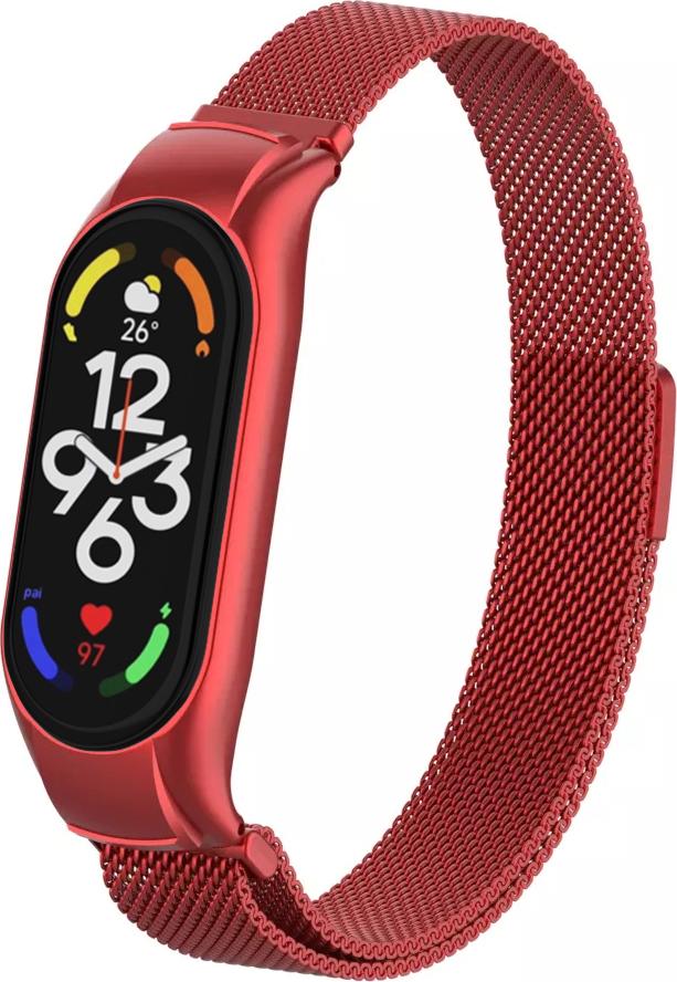 Ремінець Міланська петля Milano Mesh для Mi Band 7 Red (28019-2D)