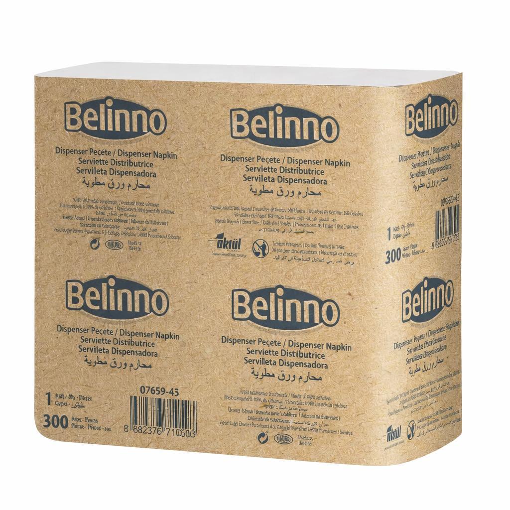 Салфетки диспенсерные Belinno Professional однослойные 17х21 см 300 шт. (32526704)