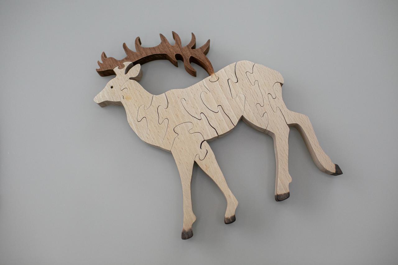 Экопазл деревянный под раскраску Олень 12 элементов 19х17 см (1445362235)