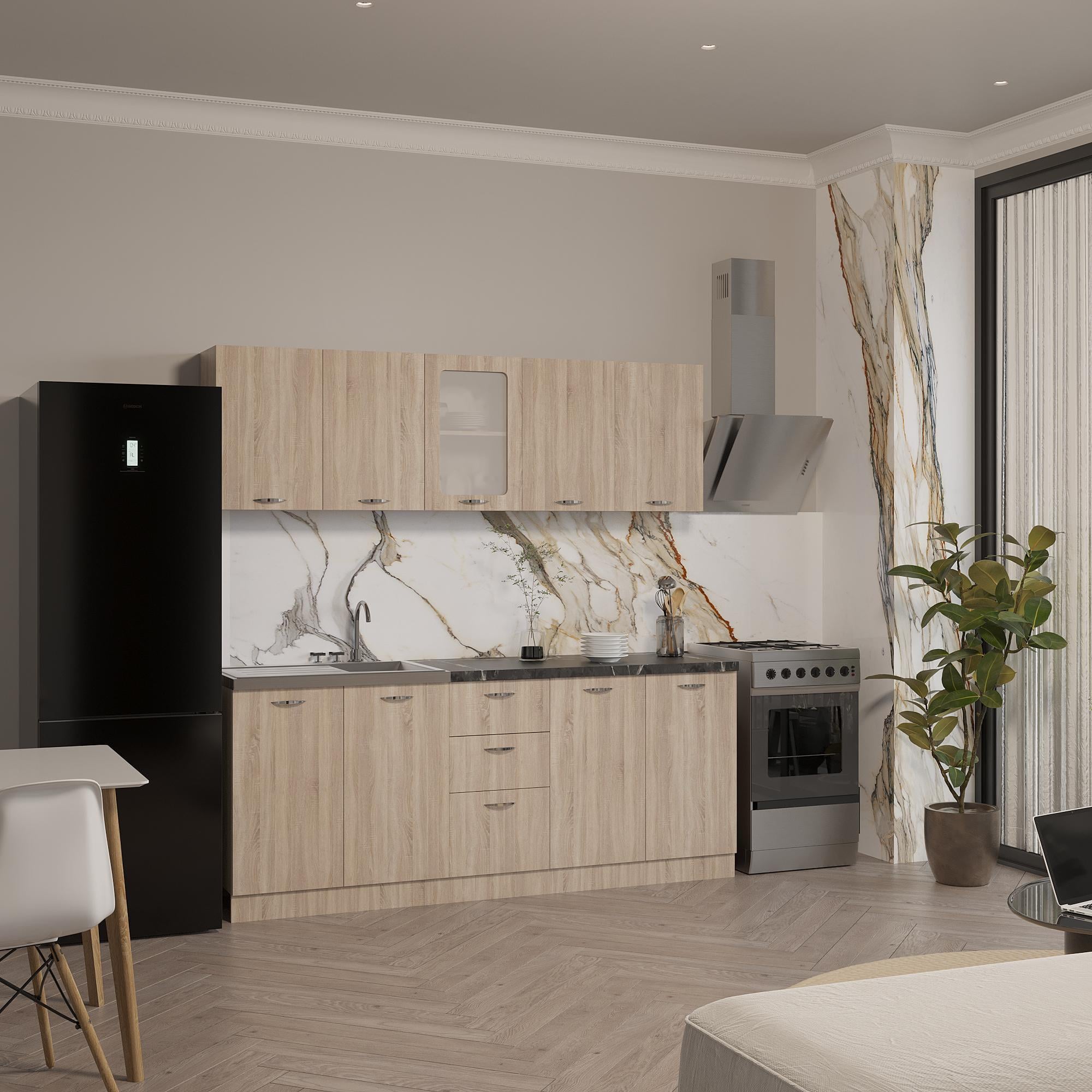 Кухня Комфорт со столешницей 1,6 м Дуб сонома (7143418)