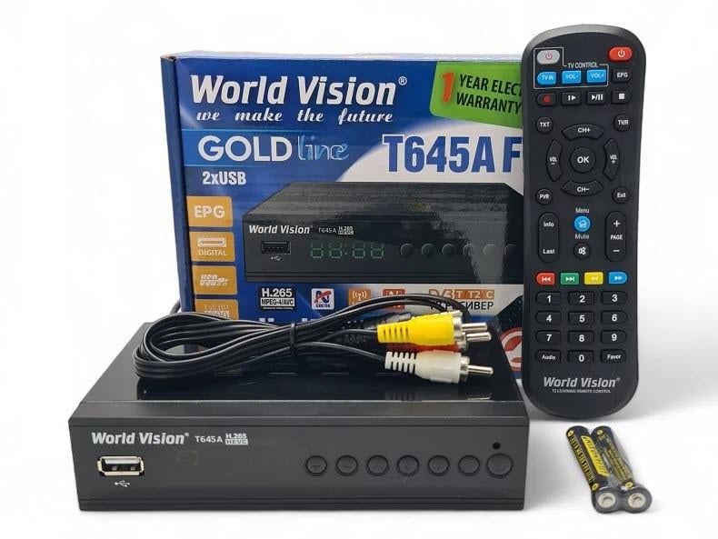 Тюнер т2 World Vision Т645A FM з навчальним пультом (704552016)