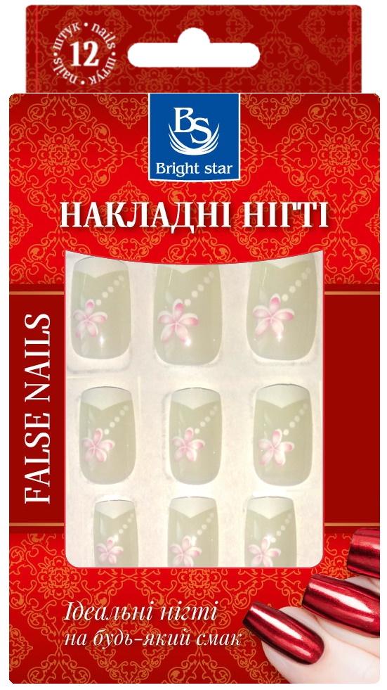 Нігті накладні Bright Star з малюнком в упаковці 12 шт. (KP8020-08) - фото 1
