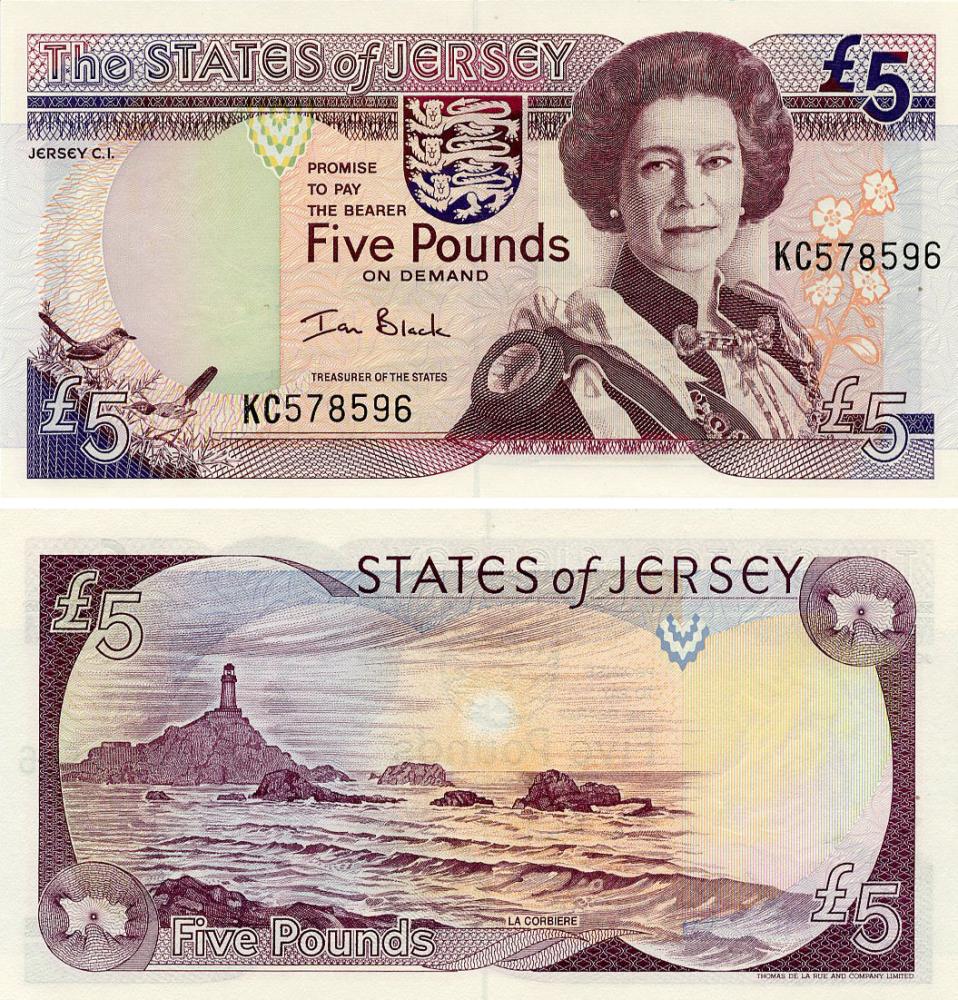 Коллекционная банкнота Джерси 5 фунтов 2000 UNC (P27a)
