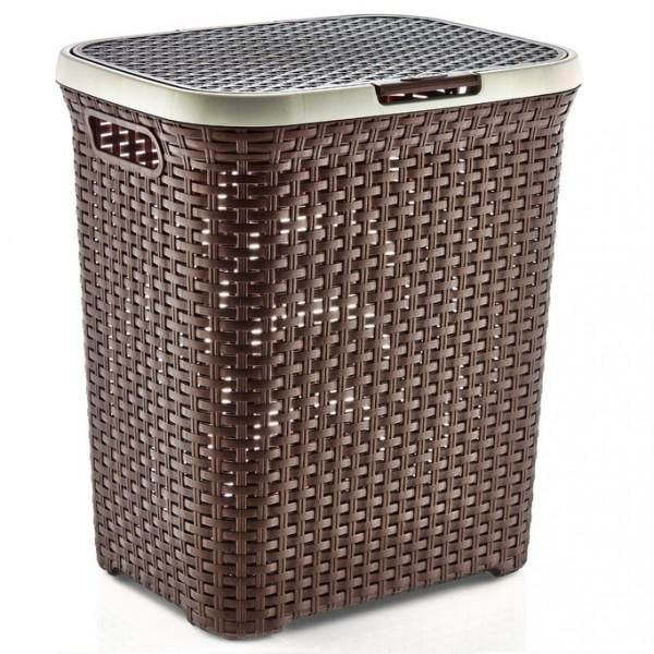 Корзина для белья Irak Plastic Rattan Maxi экопластик 60 л Коричневый (147-46-20108)
