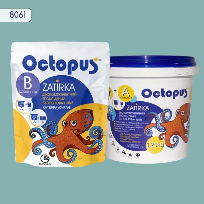 Затирка для плитки Octopus Zatirka 8061 эпоксидная 1,25 кг