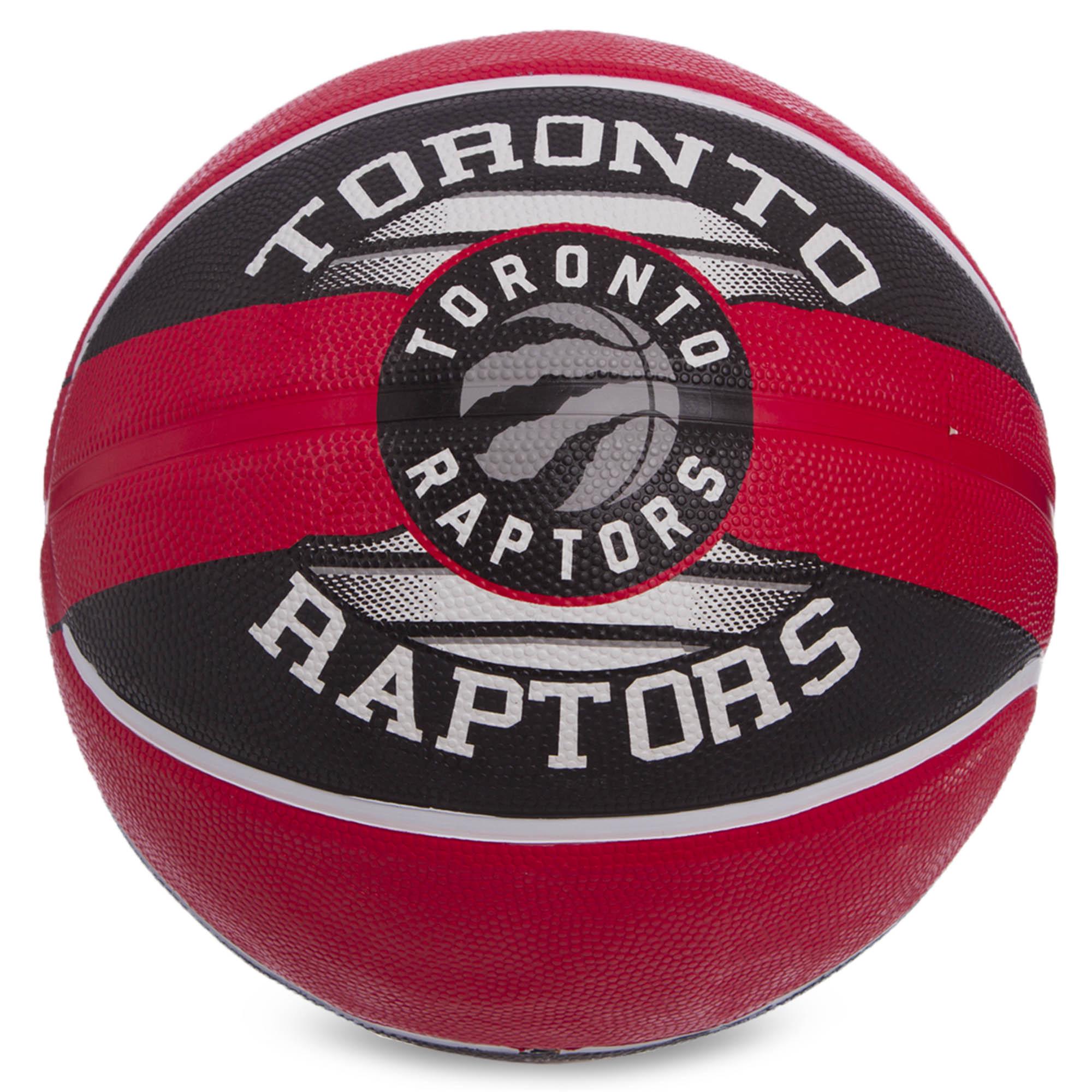 Мяч баскетбольный резиновый Zelart SPALDING NBA Team TORONTO RAPTORS 83511Z №7 Красный/Черный (DR006137)