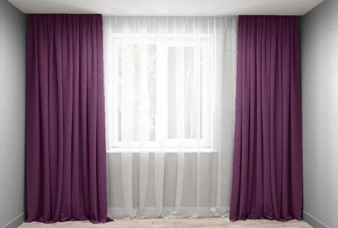 Штора Блэкаут однотонная Di&Di Орхидея 150х270 см Бордовый