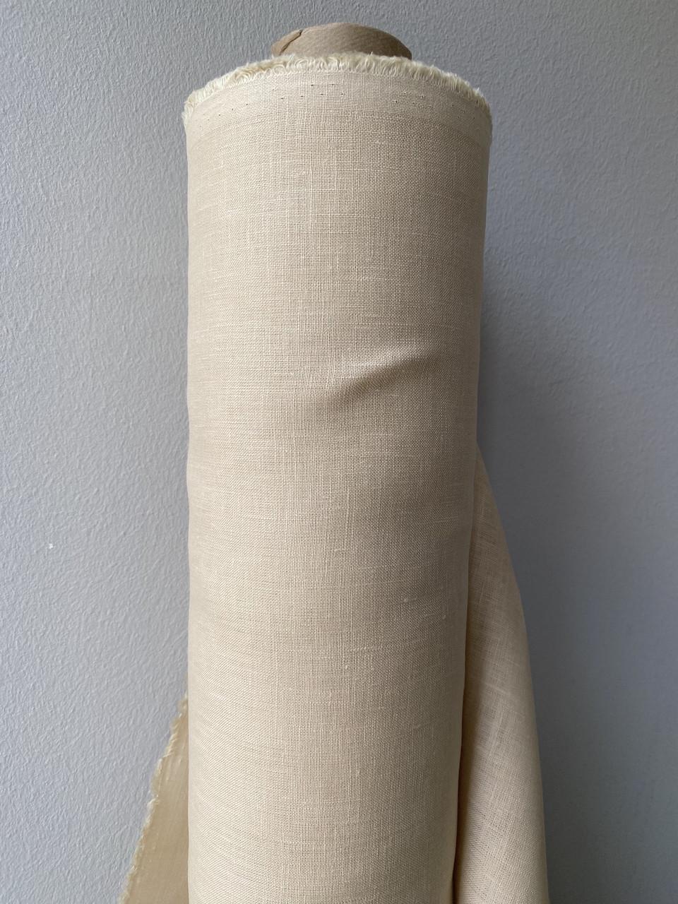 Ткань LINEN PLUS льняная натуральная 150 см 606 Кремовый