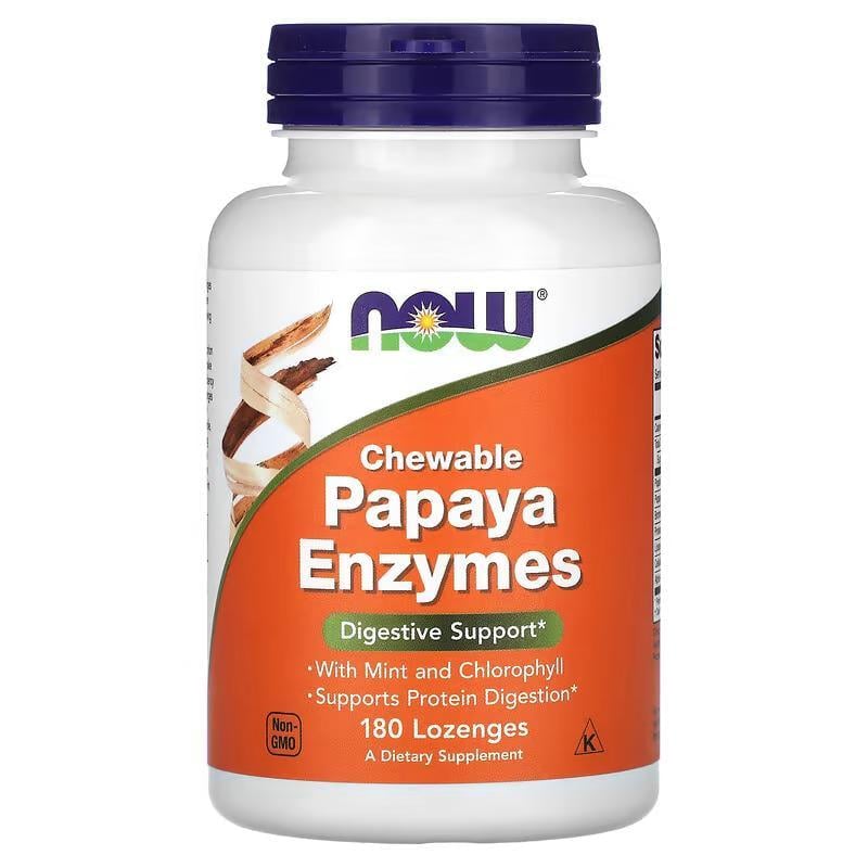 Папайя NOW Papaya Enzyme Chewable 180 tabs (NOW-02970)