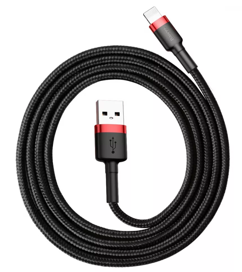 Кабель BASEUS Cafule Lightning CALKLF-B19 2,4 A 100 см Red/Black (541877) - фото 2 Кабель BASEUS Cafule Lightning CALKLF-B19 2,4 A 100 см Red/Black (541877) - фото 2