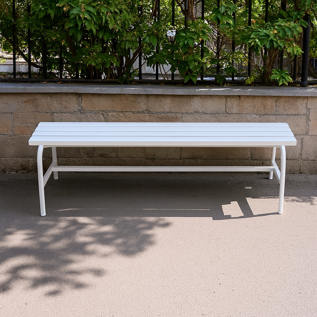 Лавка садова ТОБІ ШО без спинки для дачі/парку 1503х450х650 мм Білий - фото 4 Лавка садова ТОБІ ШО без спинки для дачі/парку 1503х450х650 мм Білий - фото 4
