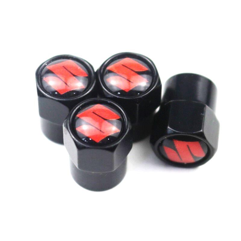 Набор колпачков на ниппель для автомобиля SUNROZ Caps Short Suzuki 4 шт. Black