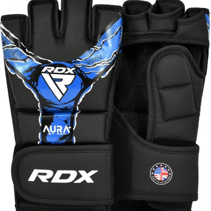 Рукавички для ММА RDX F17 New Aura Grappling Gloves S Чорно-синій (2977526444)