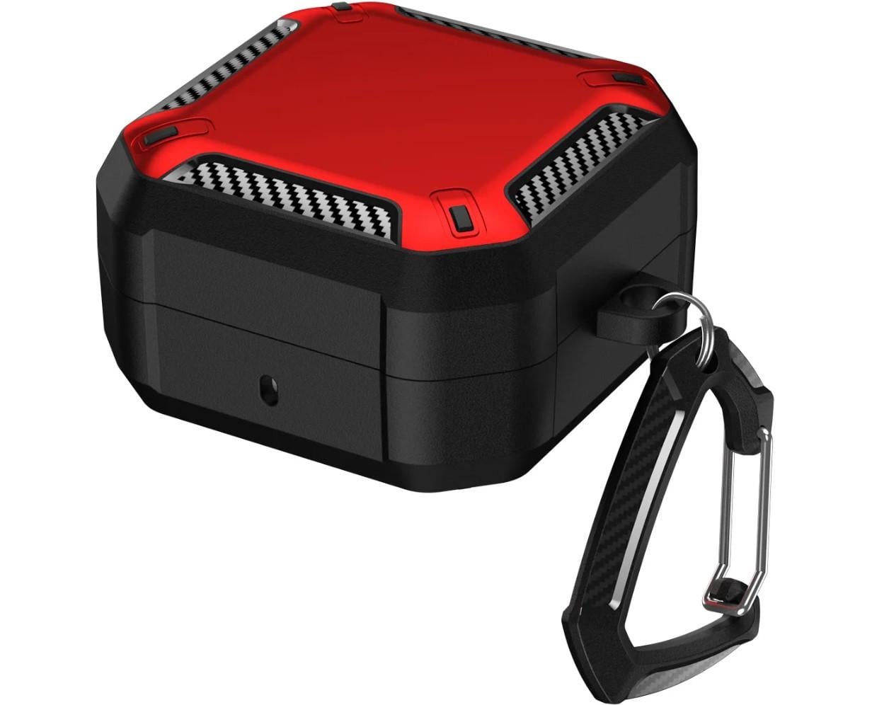 Чехол Primo Magnet Lock Rugged TPU для наушников Samsung Galaxy Buds 4/Buds 4 Pro с карабином Black/Red (35369901)