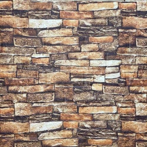 Панель самоклеюча 3D під цеглу бежево-сірий матовий піщаник 700х770х6 мм