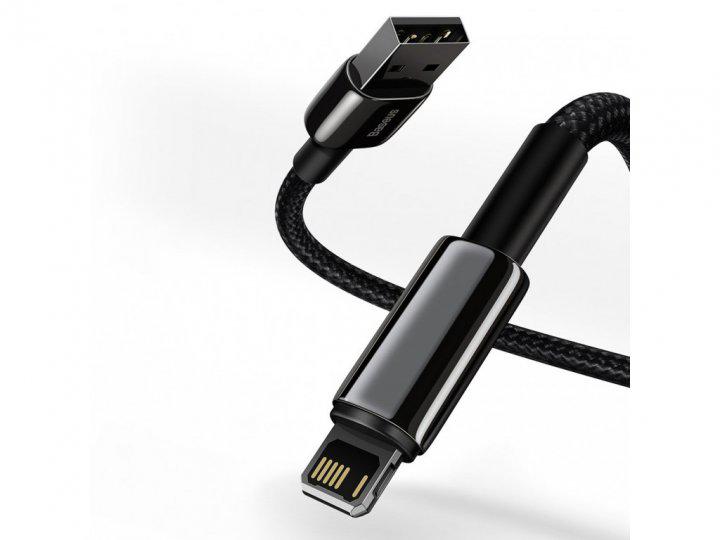 Кабель Baseus Tungsten Gold Fast Charging Data Cable USB to iP 2,4A 1 м Black - фото 2