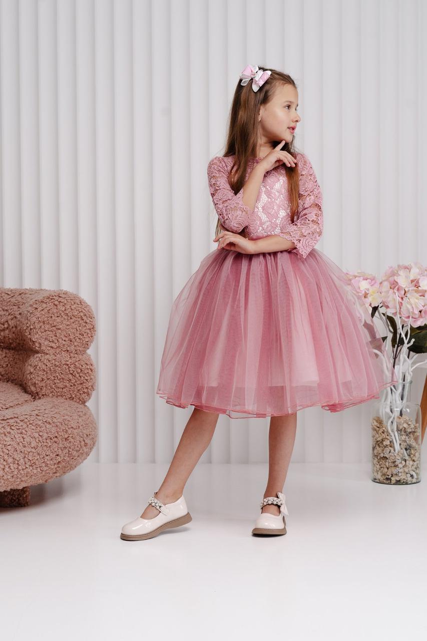 Платье праздничное для девочки 122 см Розовый (2415867093) - фото 5