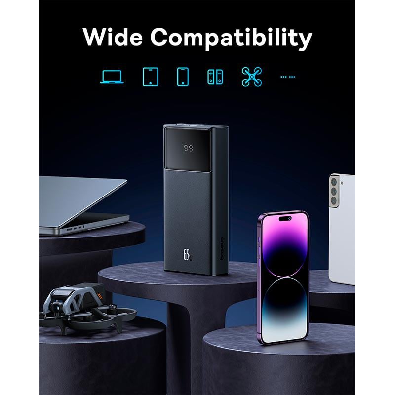 Повербанк BASEUS P10022906113-00 20000 mAh PD/QC 65W 3A Black (13968411) - фото 4 Повербанк BASEUS P10022906113-00 20000 mAh PD/QC 65W 3A Black (13968411) - фото 4