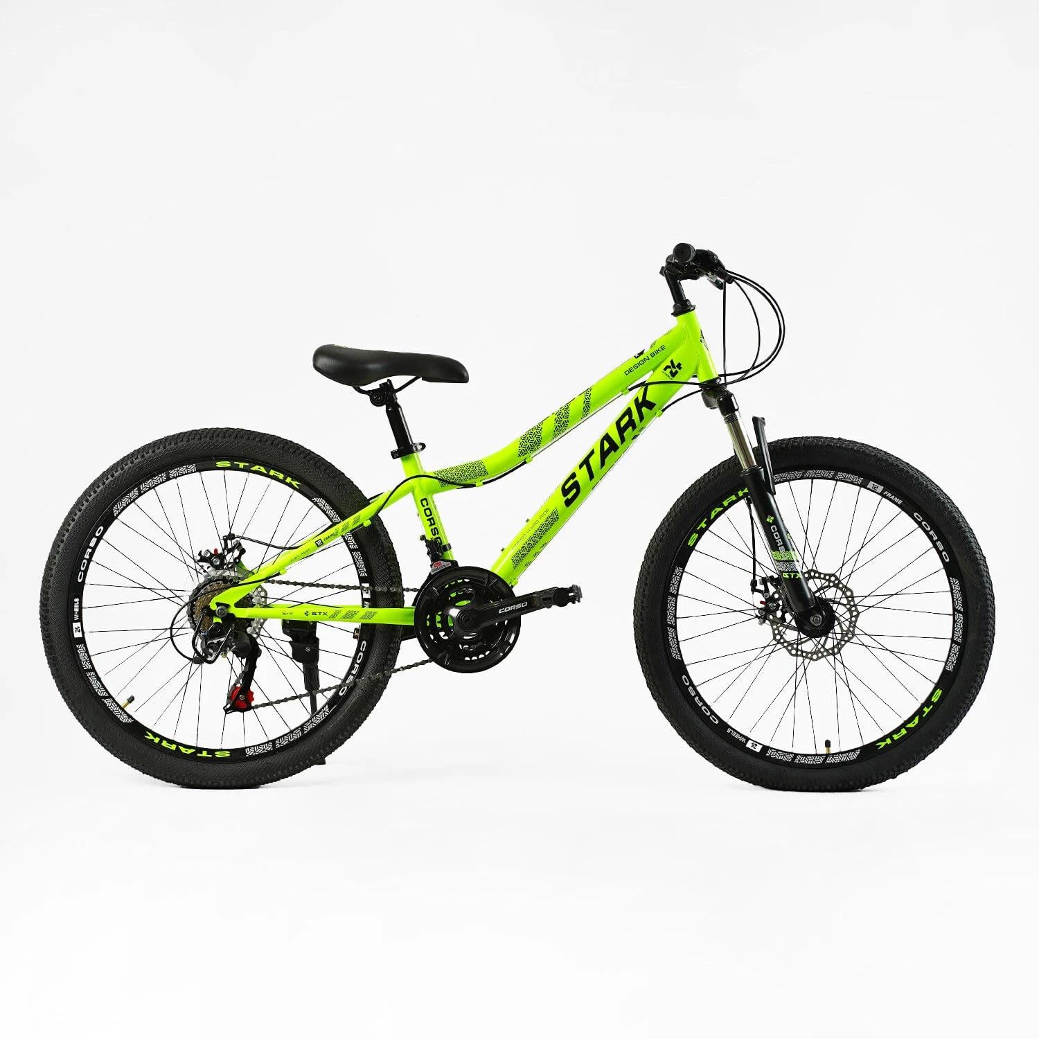 Велосипед спортивный Corso Stark 24" 21 скорость собран на 75% Green (137736)