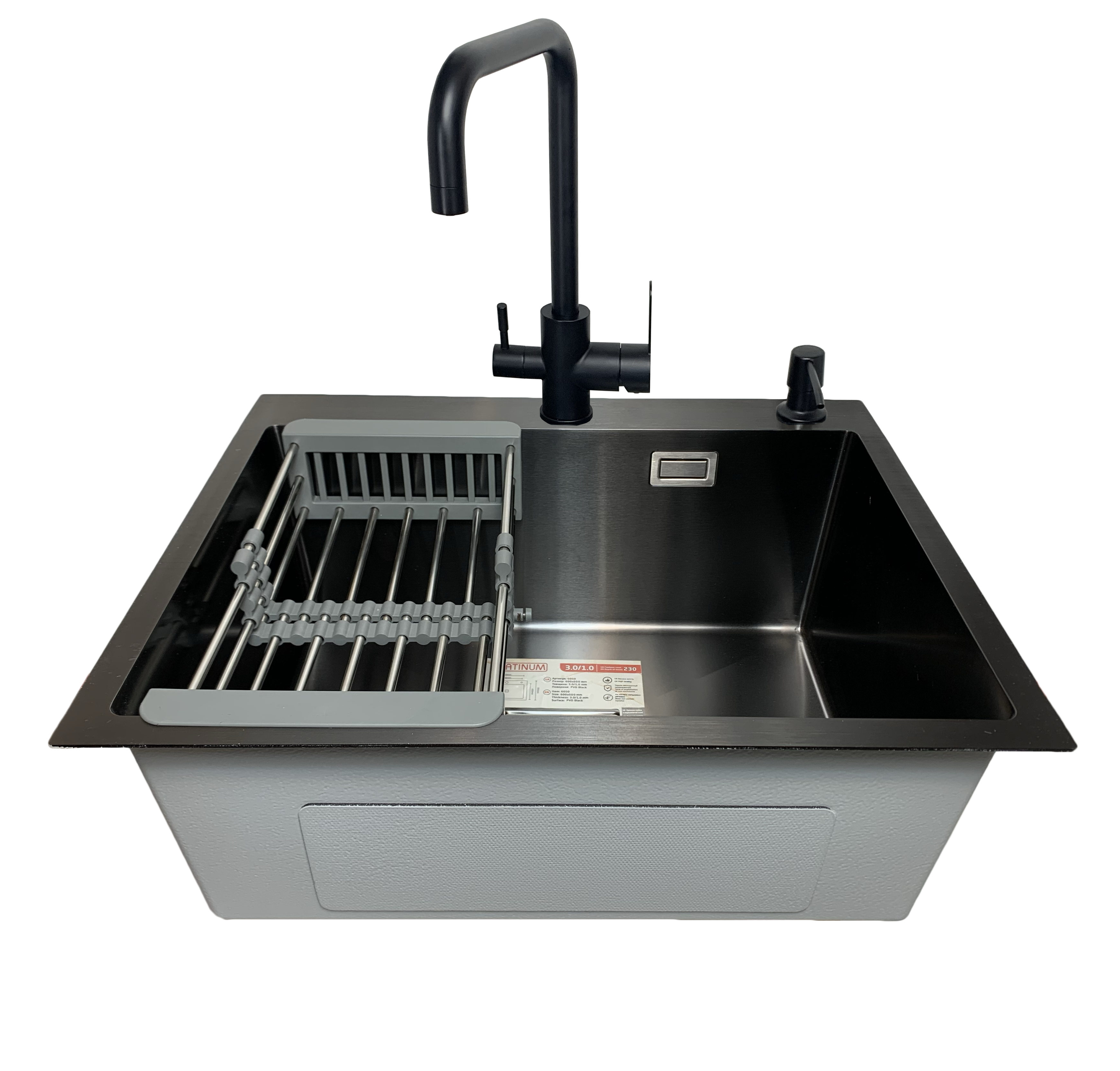 Мойка кухонная Platinum Handmade 60x50 см (92257b9e)